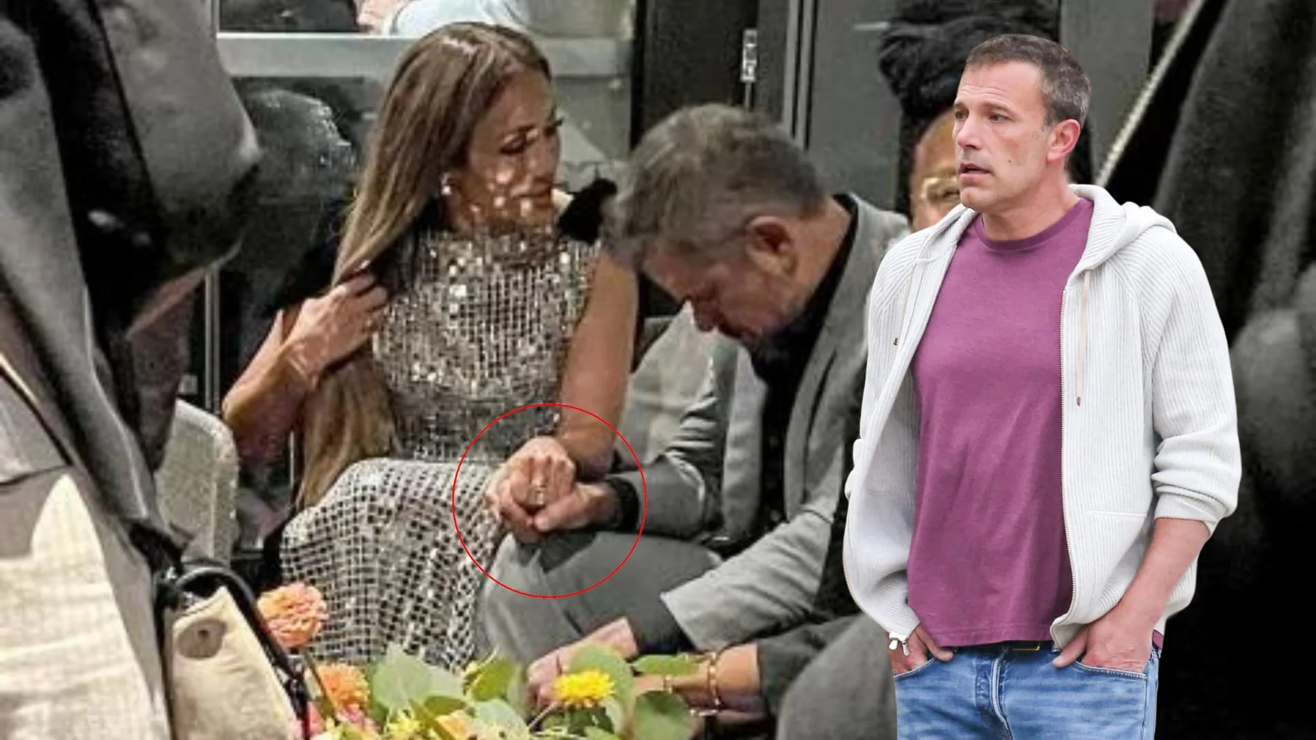 Jennifer Lopez Holds Matt Damon's Hand