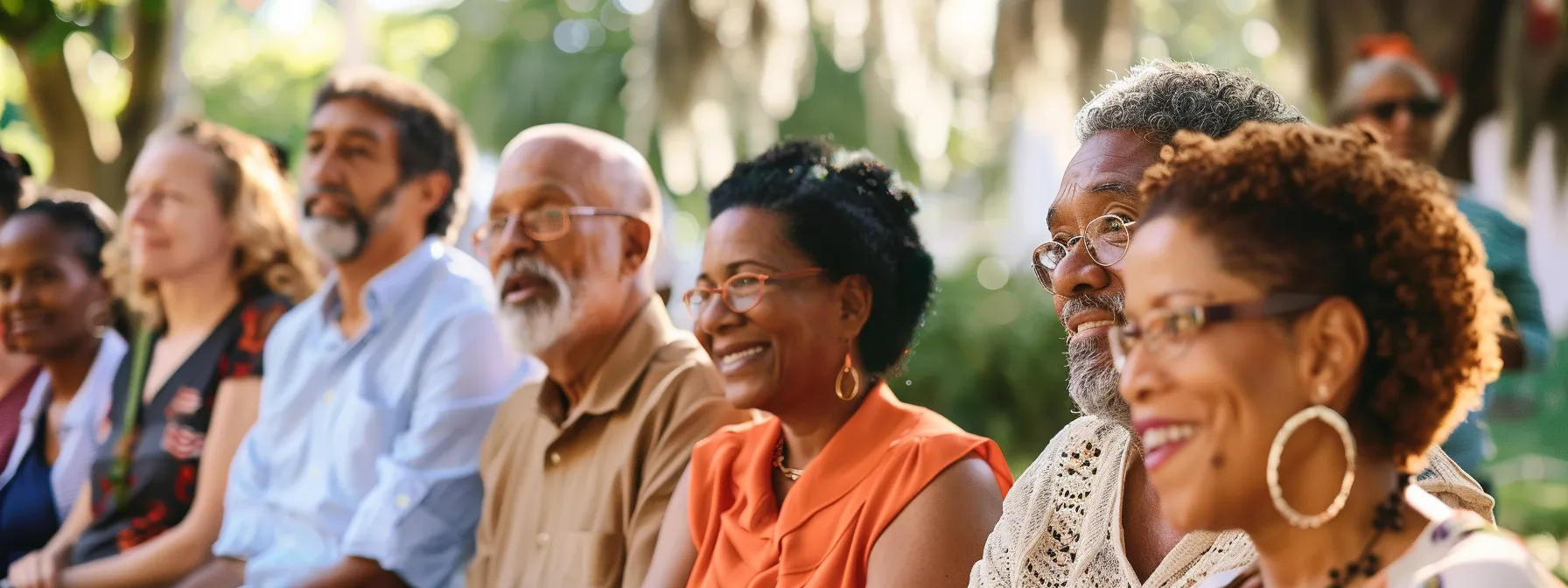 a diverse group of people gather around perry and suzette price as they lead a community program, exuding passion and inspiration in their mission for social justice and empowerment.